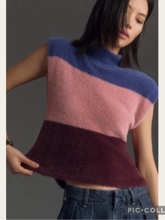 Anthropologie Sweaters - Anthropologie Maeve Colorblock Eyelash Sweater Vest